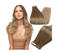 Extension Capelli Biadesivo Nastro adesivo invisibile nelle estensioni dei capelli Nastro adesivo nelle estensioni dei capelli umani da 14-22 pollici Ombre Balayage Colore 10/14 Trama della pelle da m