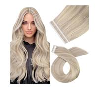 Extension Capelli Biadesivo Nastro nelle estensioni Biondo cenere Nastro nelle estensioni dei capelli Punti salienti dei capelli umani Biondo cenere con candeggina Nastro adesivo nelle estensioni dei