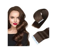 Extension Capelli Biadesivo Nastro nelle estensioni dei capelli umani 50 g/confezione 20 pezzi Nastro for capelli lisci Remy nelle estensioni # 2 Nastro di trama di pelle senza cuciture marrone più sc