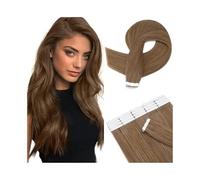 Extension Capelli Biadesivo Nastro nell'estensione dei capelli umani for le donne Estensioni dei capelli umani dritti da 14-26 pollici Nastro di trama della pelle Ins # 6 Capelli Remy di colore marron