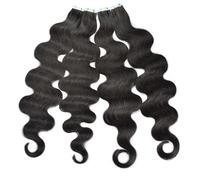 Extension Capelli Biadesivo Nastro ondulato for il corpo nelle extension for capelli Capelli umani, capelli naturali neri Nastro for onde del corpo nelle estensioni dei capelli Nastro in trame di pell