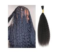 Extension Capelli brasiliani Remy Bulk for intrecciare, pacchi di capelli umani lisci e crespi senza trama, nero naturale Capelli Intrecci(22 22 inches)
