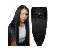 Extension Capelli Clip 10-26" Clip nelle estensioni dei capelli umani Testa piena diritta serica spessa 8 pezzi 18 clip Estensioni dei capelli brasiliani Remy a doppia trama nera naturale Clip in Este