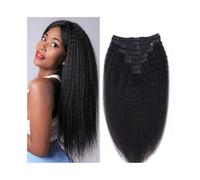 extension capelli clip Clip In Kinky Straight Human Hair Extensions Clip In Extension Testa Intera Brasiliana Clip su Extension Capelli Ricci Naturali Neri for Donne for le donne Hair Extensions(22INC