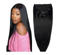 Extension Capelli Clip da 14-26 pollici nelle estensioni dei capelli umani Testa completa 8 pezzi 18 clip Nero naturale Doppia trama Estensioni dei capelli veri brasiliani Remy Spessi Lisci setosi Ext