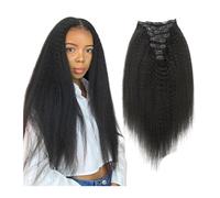 Extension Capelli Clip diritta crespa da 8-24 pollici nelle estensioni dei capelli Clip di capelli umani veri Clip di trama nera naturale doppia for le donne 8 clip diritte crespi sulle estensioni Ext