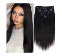 extension capelli clip Extension con clip for capelli umani, vere extension con clip for capelli umani neri Remy spesse e lisce for capelli rilassati, 7 pezzi for set for donne, 120 g for le donne Hai