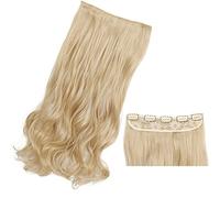 Extension Capelli Clip in Hair Extensions One Piece Synthetic Long Wavey Hair Extensions for Women 22/32 inch Natural High Temperature Fibre 5 Clips in Hairpiece Extensions Filo (Color : 27-613, Siz