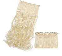 Extension Capelli Clip in Hair Extensions One Piece Synthetic Long Wavey Hair Extensions for Women 22/32 inch Natural High Temperature Fibre 5 Clips in Hairpiece Extensions Filo (Color : 613, Size :
