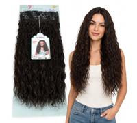 Extension Capelli con Clip Beach Wave, Leggere e Setose, Natural Look, 228gr - Texture Mosse in Fibra con Clips per Volume e Lunghezza, Facili da Applicare, 7 x 60cm MARI (Dark Brown)