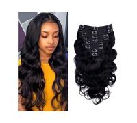 Extension Capelli Estensioni dei capelli con clip a onda del corpo 10-26" Doppia trama di umani veri 8 pezzi/set 120g Capelli remy brasiliani Indossare e andare nelle estensioni Invisibili(26inches)