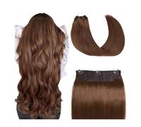 Extension Capelli Estensioni dei capelli con filo da 16-26 pollici Capelli umani veri, Estensioni dei capelli umani con filo liscio serico Marrone scuro Estensioni dei capelli con filo in un unico pez