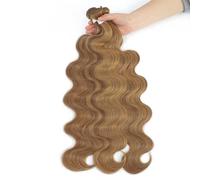 Extension Capelli Fasci di onde del corpo Tessitura brasiliana di capelli morbidi naturali estensioni dei capelli sintetici Capelli spessi colorati di onde del corpo Extension Capelli Veri Tessitura(C