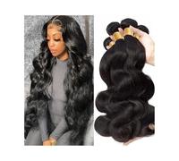 Extension Capelli Pacchetti di capelli ondulati malesi vergini 1/3/4 pezzi Pacchetti di capelli umani neri naturali Extension Capelli Veri(28 28 28 28)