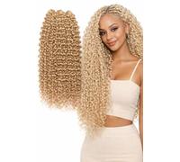 Extension Capelli Sintetici, Ricci per Crochet Braids, Lunghe: 65 cm - Peso: 340 g - Extension Capelli Clip, Ricci Morbidi Effetto Naturale, Natural Blonde, RITMO