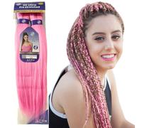 Extension capelli Treccine Pre-Stretched 100% Kanekalon Afrelle 160g - IDEALI per Box Braids e Treccine Africane, Morbidi, Leggeri, Facili da Intrecciare, 115 cm NEW ULTRA BRAID (Pink)