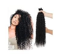 Extension Capelli umani sfusi for intrecciare Jerry Curly Indian Remy Hair Extension 10-28 pollici senza trama Capelli Intrecci(14inches)