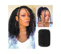 Extension Capelli vergini brasiliani alla rinfusa, afro crespi, ricci, intrecciati, capelli umani, 50 g/confezione, colore naturale Capelli Intrecci(20inches)