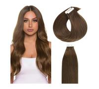 Extension Capelli Veri Biadesivo Nastro da 14-26 pollici nelle estensioni dei capelli # 4 Colore marrone medio Capelli umani Remy Trama di pelle liscia come la seta Senza soluzione di continuità Nastr