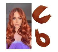 Extension Capelli Veri Biadesivo Nastro nelle estensioni dei capelli Capelli umani #350 Nastro nelle estensioni dei capelli Colore Rame Rosso Nastro nelle estensioni Nastro dritto Ins Estensioni dei c