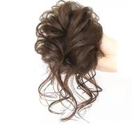 Extension Chignon for capelli sintetici spettinati, elastico ondulato, elastico for capelli, anelli for capelli, accessorio for capelli da sposa, chignon facile for donne(Light brown)