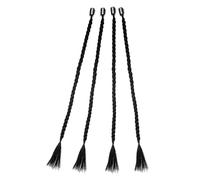 Extension Chioma Treccia Clip, 4 Pezzi Fibra Termoresistente | Nero, Stile Chic ed Elegante, Facile da Usare, per Donne e Signore, Aspetto Curato