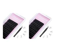 Extension Ciglia, Ciglia Easy Fan 0,07d 9-16mm Ciglia 2d~20d Extension Ciglia Professionali Ciglia Volume Russe Extension Ciglia Fai Da Te con Pinzette (Confezione da 2)