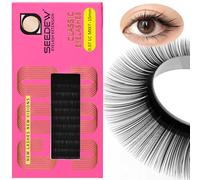 Extension Ciglia SEEDEW LC Curl, Ciglia singole classiche, naturali, morbide e leggere, MIX7-15mm, curvatura LC, 0,07mm, 16 file/vassoio