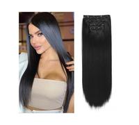 Extension Clip Capelli 4 pezzi/set 24" pezzo di capelli lunghi lisci e spessi clip di capelli sintetici nelle estensioni dei capelli for le donne 180g estensioni dei capelli sintetici a testa piena co