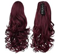 Extension Coda di Cavallo, Parrucca Sintetica con Clip Ad Artiglio in 5 Colori Clip da 8 in Coda di Cavallo Ondulata Estensioni per Capelli Coda di Cavallo Estensioni per