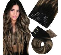 Extension con clip per capelli veri, set lisci da 5 e 7 pezzi, extension con clip brasiliane per capelli umani, 1 b 4 14 16 pollici, 40 cm, 105 g, 70 g, 105 g