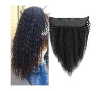 Extension con clip ricce, capelli umani, un pezzo, 5 clip, extension for capelli mossi neri naturali brasiliani Wear and Go(30inch 100g)