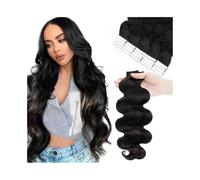 Extension con nastro adesivo per capelli Estensioni dei capelli dell'onda del corpo Nastro di capelli umani veri nelle estensioni dei capelli Nero naturale 20 pezzi 50G Nastro invisibile di trama di p