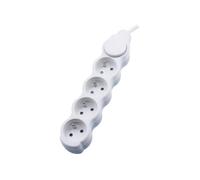 Extension Cord 1,0 mm x 1,5 m, 4 GN, con interruttore, ideale per collegare dispositivi elettrici ed estendere l'accessibilità di alimentazione.