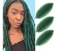 Extension di capelli afro Twist pre-separati, pre-stirati, per capelli morbidi e avvolgenti (20,3 cm, confezione da 3, verde)