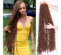 Extension di capelli finti all'uncinetto, 91 cm, 6 pezzi, morbidi, pre-passati, lunghi, sintetici, da dea, per donne nere (30#, 91 cm, confezione da 6)