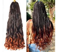 Extension di capelli ricci francesi da 56 cm, confezione da 8 pezzi, ondulati e ondulati, extension sintetiche, ondulate profonde, extension sintetiche pre-stirate (profondità 55,9 cm, T350#)
