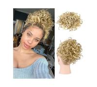 Extension e pezzi di capelli dall'aspetto naturale Chignon arrotolato da donna con coulisse, spettinato, piccolo, realistico, in seta ad alta temperatura Extension per coda di cavallo con clip in cape