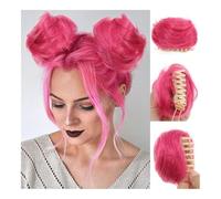 Extension e pezzi di capelli dall'aspetto naturale Chignon for capelli Pezzi di capelli sintetici Mini fermaglio for artigli Orecchie di gatto spettinate Chignon finto Extension Accessorio for parrucc