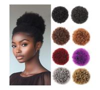 Extension e pezzi di capelli dall'aspetto naturale Chignon sintetico con coulisse afro da 8 pollici, coda di cavallo soffice e fermaglio for chignon Extension per coda di cavallo con clip in capelli(B