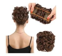 Extension e pezzi di capelli dall'aspetto naturale Chignon sintetico spettinato for capelli ricci - Chignon con parrucca soffice e fascia elastica Extension per coda di cavallo con clip in capelli(Gol