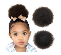 Extension e pezzi di capelli dall'aspetto naturale Parrucca corta afro con chignon riccio for donne bionde - Coda di cavallo raccolta crespa Extension per coda di cavallo con clip in capelli(Brown)