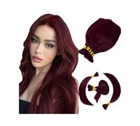 Extension Extension for capelli umani brasiliani pre-colorati 99J# lisci senza trama Remy Bulk for trecce Capelli Intrecci(20 Inch)