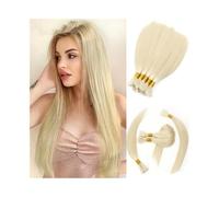 Extension Extension for capelli umani intrecciati biondo chiaro senza trama, 100 g, pacchi di capelli lisci Remy Capelli Intrecci(18 Inch)