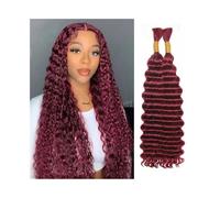 Extension Extension for capelli umani ricci vergini brasiliani senza trama, bordeaux 99J, for trecce, onde profonde Capelli Intrecci(26inches)