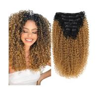 Extension for capelli 7 pezzi Kinky Curly Clip in Extension for capelli for testa intera - Doppia trama, testa intera, resistente al calore, extension for capelli sintetici da 26 pollici Facile instal