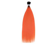 Extension for capelli, ciocche di capelli sintetici, fibre ad alta temperatura, ciocche di capelli lisci intrecciate e legate a mano Facile installazione e rimozione(ORANGE,30inch)