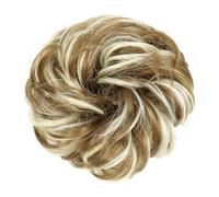 Extension for capelli con chignon spettinato, elastico sintetico, riccio, ondulato, chignon, scrunchies, ciambella, for donna(K)