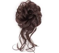 Extension for capelli con chignon spettinato, elastico sintetico, riccio, ondulato, chignon, scrunchies, ciambella, for donna(N2)