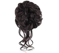 Extension for capelli con chignon spettinato, elastico sintetico, riccio, ondulato, chignon, scrunchies, ciambella, for donna(N1)